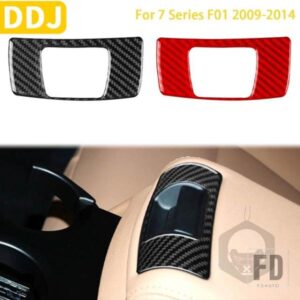 BMW 7 シリーズ F01 2009-2014 アクセサリーカーボンインテリアリアストレージスイッチパネルトリムステッカー装飾