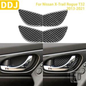 日産エクストレイルローグ T32 2013-2021 アクセサリーカーボンインテリア車内ドアボウル窓トリムステッカー装飾