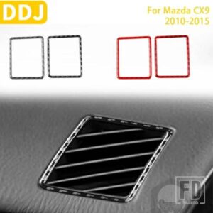 マツダ CX9 2010-15 アクセサリーカーボンインテリア計器エアアウトレットフレームトリムステッカー