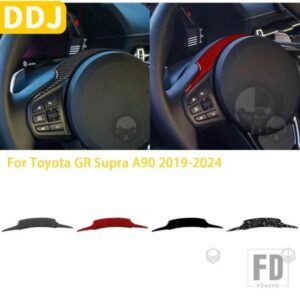 トヨタ GR スープラ A90 A91 MK5 2019-2024 アクセサリーカーボンインテリアステアリングホイールカバートリムステッカー