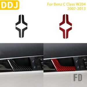 メルセデスベンツ C クラス W204 2007-2013 アクセサリーカーボン車内ドアインナーハンドルパネルトリムステッカー