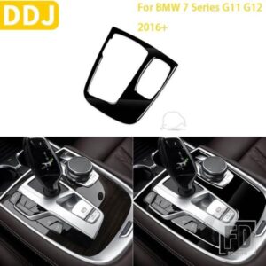 BMW 7 シリーズ G11 G12 2016 + ACCESSORIE 車ピアノブラックインテリア中央制御シフトパネルカバートリムステッカー