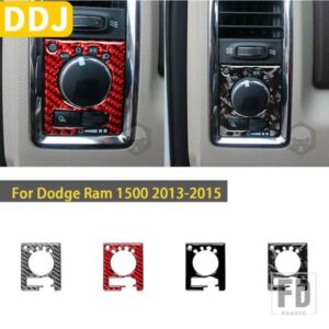 ダッジラム 1500 2013 2014 2015 アクセサリーカーボン車内薄ダーク光制御トリムステッカー装飾