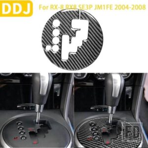 マツダ RX-8 RX8 SE3P JM1FE 2004-2008 アクセサリーギアシフトパネル AT シフターサラウンドカーボンインテリアステッカー
