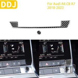 アウディ A6 C8 A7 2019-2022 カーアクセサリーコントロールパネルボタンカバートリムカーボンステッカー装飾スタイリング