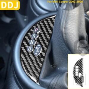 ミニクーパーハッチ 1 R50 R53 2002 2003 2004 アクセサリーインテリア自動ギアシフトパネルカバーカーボンステッカー