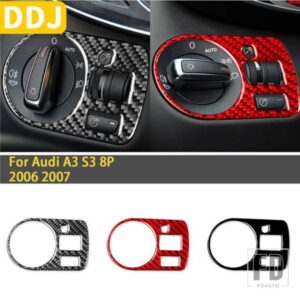 アウディ A3 S3 8P 2006 2007 アクセサリーカーボン車内ヘッドライトスイッチパネルトリムステッカー装飾