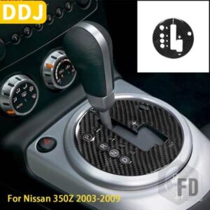 日産 350Z Z33 2003-2009 アクセサリーカーボンインテリア自動シフター挿入サラウンドギアシフトパネルステッカー