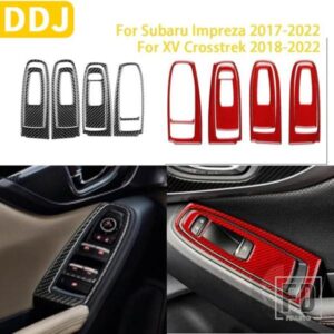 スバルインプレッサ CROSSTREK 2017-2022 アクセサリーカーボン車室内窓制御リフティングパネルトリムステッカー