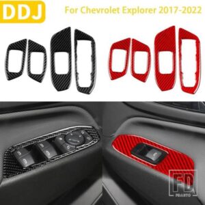 シボレーエクスプローラー 2017-22 アクセサリーカーボンインテリア WINDOWS コントロールパネルトリムステッカー