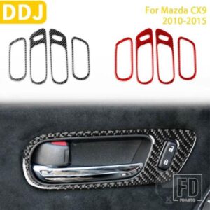 マツダ CX9 2010-15 アクセサリーカーボン車内インナードアハンドルフレームトリムステッカー