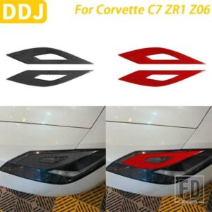 シボレーコルベット C7 ZR1 Z06 2014-2019 カーアクセサリーカーボンフロントヘッドライトアイブロウパネルカバー装飾ステッカー