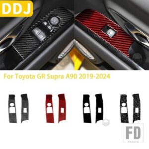 トヨタ GR スープラ A90 A91 MK5 2019-2024 カーアクセサリーカーボンインテリアウィンドウコントロールパネルトリムステッカー装飾