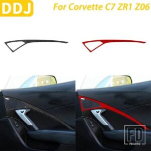 シボレーコルベット C7 ZR1 Z06 2014-2019 カーアクセサリーカーボン副パイロットドアスピーカーパネルフレームカバートリムステッカー