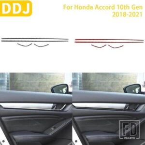 ホンダアコード 10TH 世代 2018-21 アクセサリーカーボン車内フロントドアハンドルストリップステッカー装飾