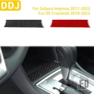 スバルインプレッサ CROSSTREK 2017-2022 アクセサリーカーボンインテリアギア収納ボックスパネルトリムステッカー装飾