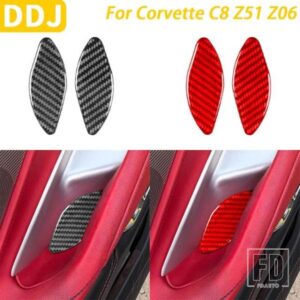 シボレーコルベット C8 Z51 Z06 カーアクセサリーカーボンインナードアハンドルボウルパネル装飾カバー装飾ステッカー