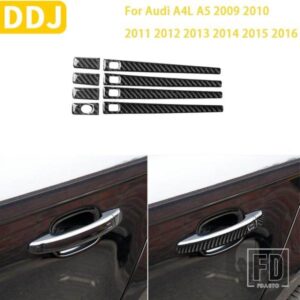 アウディ A4L A5 2009-16 アクセサリーカーボンインテリアドアハンドルトリムステッカー
