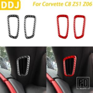 シボレーコルベット C8 Z51 Z06 カーアクセサリーカーボンドア A ピラーエアベントアウトレットパネルトリムカバー装飾ステッカー