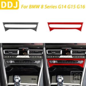 BMW 8 シリーズ G14 G15 G16 2019-2022 カーアクセサリーカーボンセンターコンソール AC ラジオ CD パネルカバー装飾ステッカー