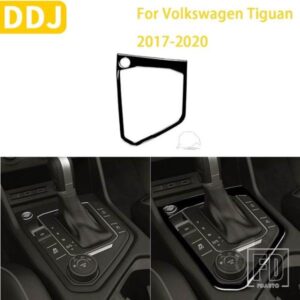 フォルクスワーゲンティグアン 2017-2020 アクセサリープラスチック黒インテリアセンターシフターパネルトリムステッカー装飾