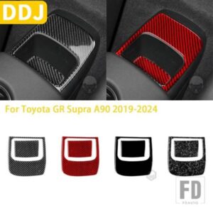 トヨタ GR スープラ A90 MK5 2019-24 カーアクセサリーカーボンインテリアリア収納フレームトリムステッカー