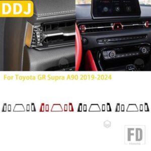 トヨタ GR スープラ A90 A91 MK5 2019-2024 アクセサリーカーボンインテリアセンターエアアウトレットトリムステッカー