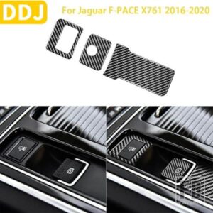 ジャガー F-PACE 2016-20 アクセサリーカーボン電子ハンドブレーキパーキングボタントリムステッカー