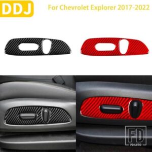 シボレーエクスプローラー 2017-2022 アクセサリーカーボン車内シート調整パネルトリムステッカースタイリング