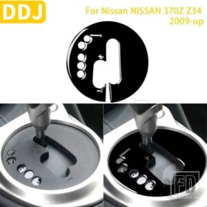 日産 370Z Z34 2009-UP アクセサリーピアノブラックプラスチックインテリアマニュアルトランスミッションパネルトリムステッカー装飾