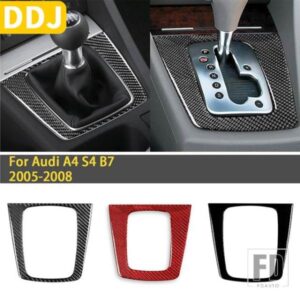 アウディ A4 S4 B7 2005 2006 2007 2008 アクセサリーカーボンインテリア自動マニュアルギアカバートリムステッカー装飾