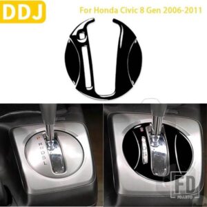 ホンダシビック 8 世代 2006-2011 カーアクセサリーピアノブラックプラスチックインテリア自動ギアパネルトリムステッカー