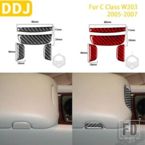 ベンツ C クラス W203 2005 2006 2007 アクセサリーカーボンインテリアハンドボックスボタンステッカー装飾