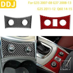 インフィニティ G35 2007-2008 G37 2008-2013 アクセサリーカーボン自動車インテリア中央制御パネルカバートリムステッカーセット