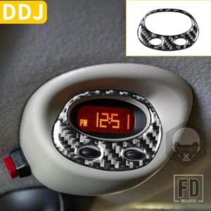 ミニクーパーハッチ 1 R50 R53 2002 2003 2004 アクセサリーカーボンオーバーヘッドディスプレイデジタル時計フレームトリムステッカー