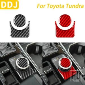 トヨタタンドラセコイア 2022-2024 カーアクセサリーカーボンセンターコンソールマルチメディアノブパネルカバー装飾ステッカー