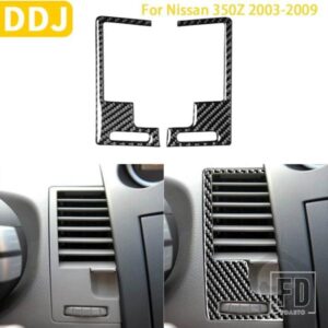 日産 350Z Z33 37865 アクセサリーカーボンダッシュ両側エアアウトレットフレームトリムステッカー