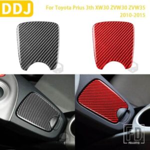トヨタプリウス XW30 ZVW30 ZVW35 2010-2015 アクセサリーカーボンインテリアカップホルダーカバートリムステッカー