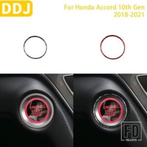 ホンダアコード 10TH 世代 2018-21 アクセサリーカーボン車内 1 ボタンスターターリングステッカー装飾