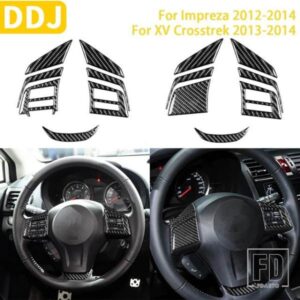 スバルインプレッサ 2012-2014/XV CROSSTREK 2013-2014 アクセサリーカーボンインテリアステアリングホイールセットトリムステッカースタイリング