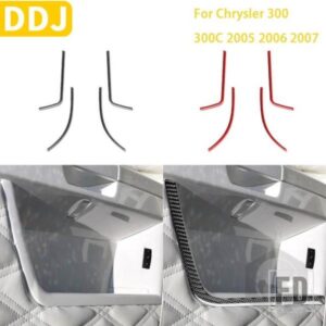 クライスラー 300 300C 2005 2006 2007 カーアクセサリーインテリアカーボンドア収納ボックスハンドルトリムステッカー