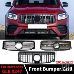 スポーツフロントバンパーグリルメルセデスベンツ GLB X247 W247 2019-22 AMG ライン GT ダイヤモンドインレットグリルメッシュトリムチューニング
