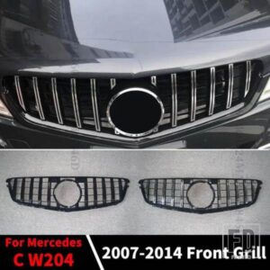 アップグレードスポーツ改築 GT スタイルフロントバンパーグリルレーシンググリルメルセデス W204 ベンツ C 2007-2014 C43 C180 C200 C250 C300 C350