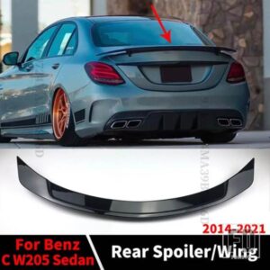 スポーツリアトランクスポイラーウイングテールエアディフレクターブーツリップチューニングメルセデスベンツ C W205 セダンと AMG C63 C43 4 ドア