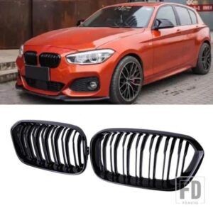 BMW F20 F21 1 シリーズ 2015-18 ペアグロスマットブラックワイドフロントキドニーグリルグリル車 STYING レーシンググリル
