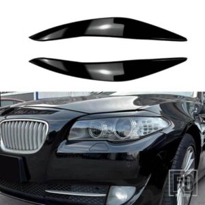 BMW 5 シリーズ F10 F11 F18 535I 525I 520I 530I ヘッドライトアイブロウまぶたランプ光アイブロウグロスブラック 11-17 アクセサリー