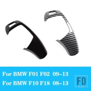 BMW F01 F02 F10 F18 LHD RHD ABS 車カーボングロスブラックギアシフトレバーノブカバー交換 08-13 アクセサリー