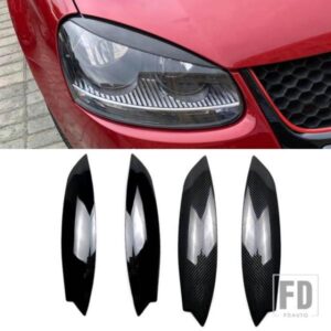 VW ゴルフ 5 MK5 フォルクスワーゲンヘッドライトアイブロウまぶたカバーカーボンアイブロウステッカー装飾アクセサリー 2005-2007