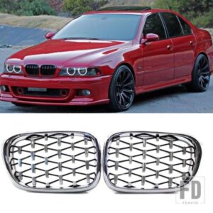 BMW E39 5 シリーズ 525I 528I 530I 1 ペアフロントキドニーバンパーグリルダイヤモンドグリルメテオスタイルレーシンググリル 1999-2003