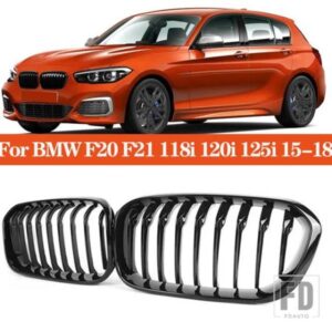 キドニー交換フロントグリル BMW F20 F21 118I 120I 125I 2015-2018 レー??シンググリルグロスブラックグリル自動
